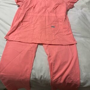 Women's Coral Scrub Set